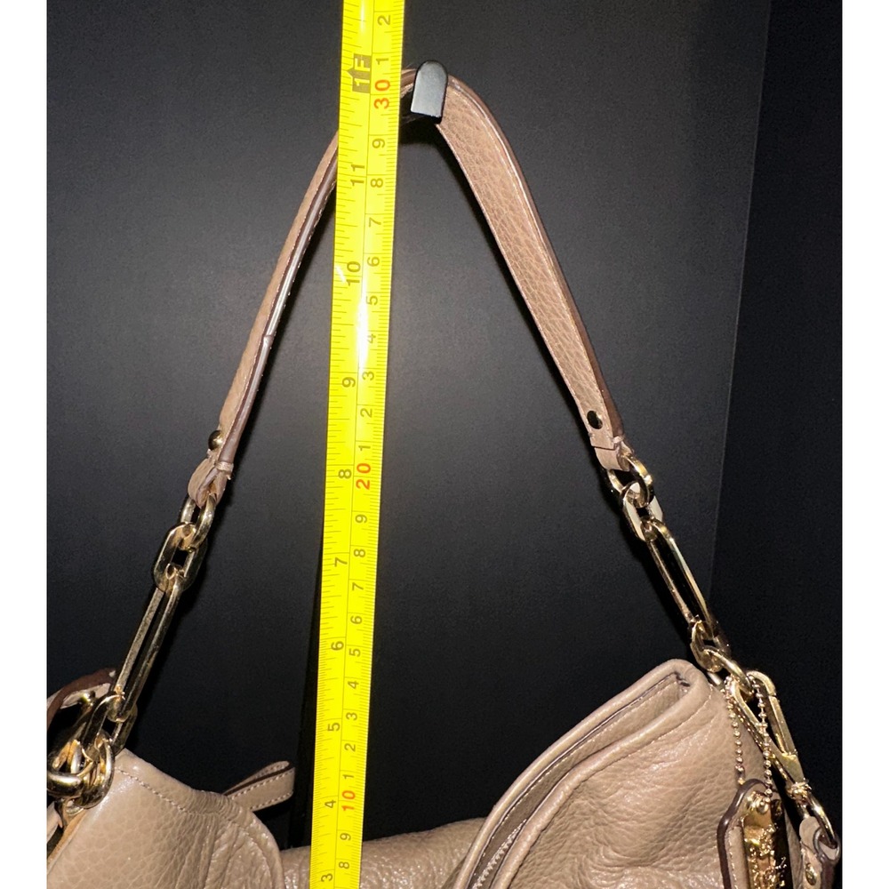 Coach Hobo Bag Womens Large Taupe Pebble Leather Crossbody 27858 - Picture 4 of 16